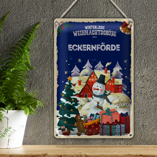 Blechschild Weihnachtsgrüße ECKERNFÖRDE 20x30cm