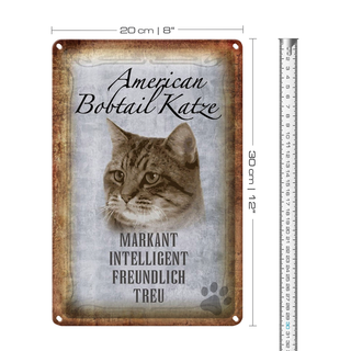 Blechschild Spruch 20x30cm American Bobtail Katze