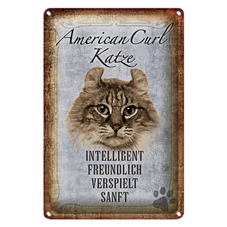 Blechschild Spruch 20x30cm American Curl Katze