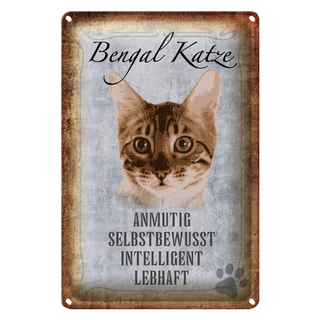 Blechschild Spruch 20x30cm Bengal Katze