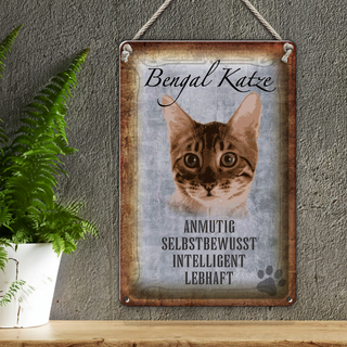 Blechschild Spruch 20x30cm Bengal Katze