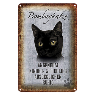 Blechschild Spruch 20x30cm Bombaykatze Katze