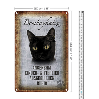 Blechschild Spruch 20x30cm Bombaykatze Katze