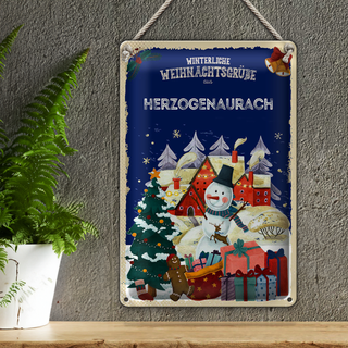 Blechschild Weihnachtsgrüße aus HERZOGENAURACH 20x30cm