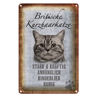 Blechschild Spruch 20x30cm britische kurzhaarkatze