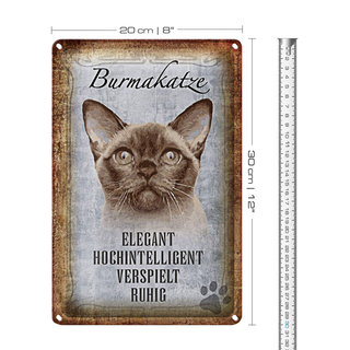 Blechschild Spruch 20x30cm Burmakatze Katze