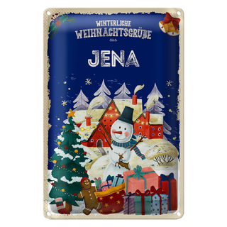 Blechschild Weihnachtsgrüße JENA FEST 20x30cm