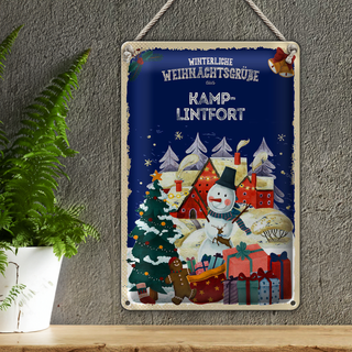 Blechschild Weihnachtsgrüße aus KAMP-LINTFORT 20x30cm