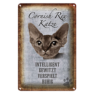 Blechschild Spruch 20x30cm Cornish Rex Katze