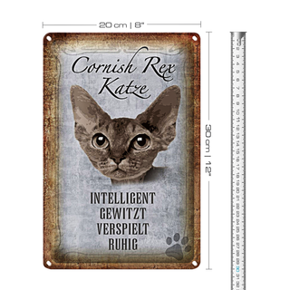 Blechschild Spruch 20x30cm Cornish Rex Katze