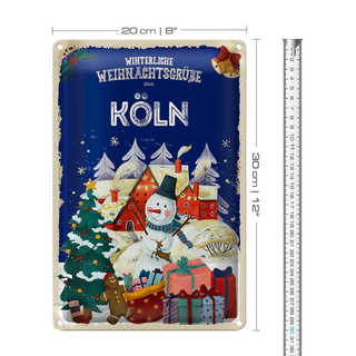 Blechschild Weihnachtsgrüße aus KÖLN 20x30cm