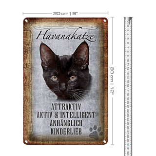 Blechschild Spruch 20x30cm Havanakatze kinderlieb