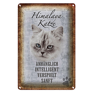 Blechschild Spruch 20x30cm Himalaya Katze sanft