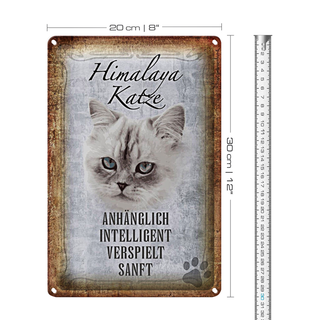 Blechschild Spruch 20x30cm Himalaya Katze sanft