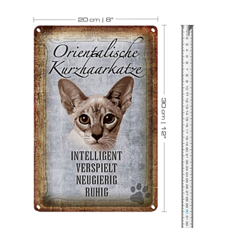Blechschild Spruch 20x30cm orientalische Kurzhaarkatze
