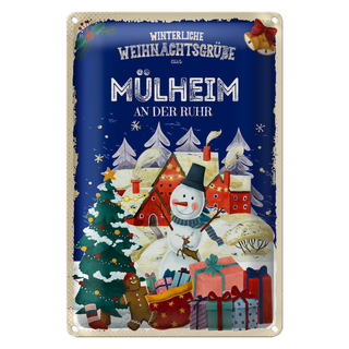 Blechschild Weihnachtsgrüße MÜLHEIM AN DER RUHR 20x30cm