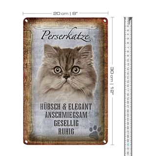 Blechschild Spruch 20x30cm Perserkatze Katze hübsch