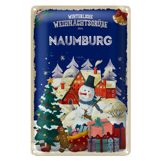 Blechschild Weihnachtsgrüße NAUMBURG 20x30cm
