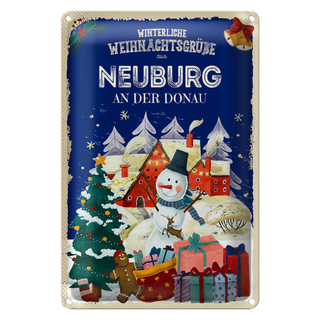 Blechschild Weihnachtsgrüße NEUBURG AN DER DONAU 20x30cm