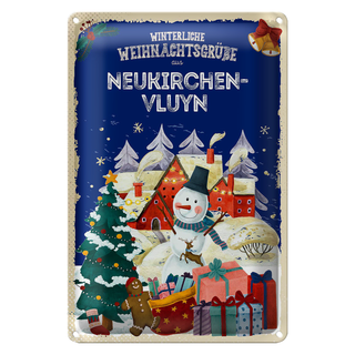 Blechschild Weihnachtsgrüße NEUNKIRCHEN-VLUYN 20x30cm