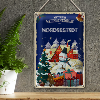 Blechschild Weihnachtsgrüße NORDERSTEDT 20x30cm