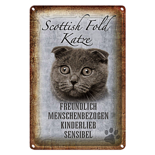Blechschild Spruch 20x30cm Scottish Fold Katze