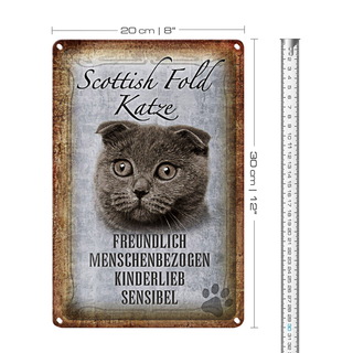 Blechschild Spruch 20x30cm Scottish Fold Katze