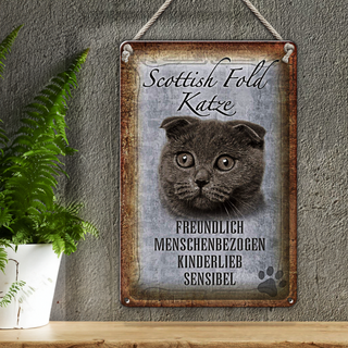 Blechschild Spruch 20x30cm Scottish Fold Katze