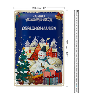 Blechschild Weihnachtsgrüße aus OERLINGHAUSEN 20x30cm