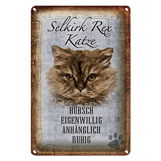 Blechschild Spruch 20x30cm Selkirk Rex Katze ruhig