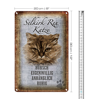 Blechschild Spruch 20x30cm Selkirk Rex Katze ruhig