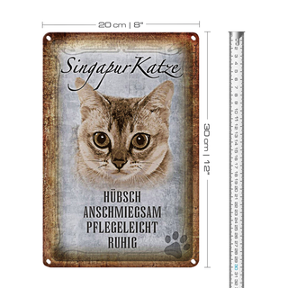 Blechschild Spruch 20x30cm Singapur Katze