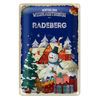 Blechschild Weihnachtsgrüße RADEBERG 20x30cm