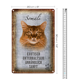 Blechschild Spruch 20x30cm Somali Katze Wanddeko