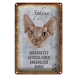 Blechschild Spruch 20x30cm Sphynx Katze Wanddeko