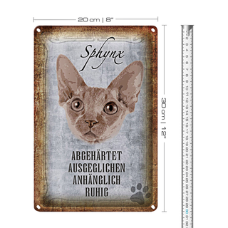 Blechschild Spruch 20x30cm Sphynx Katze Wanddeko
