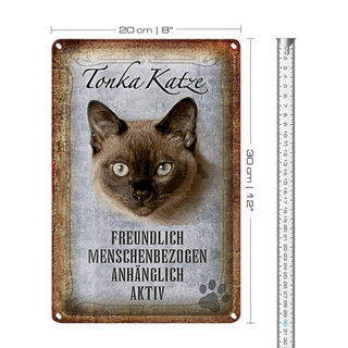 Blechschild Spruch 20x30cm Tonka Katze Wanddeko