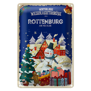 Blechschild Weihnachtsgrüße ROTENBURG AM NECKAR 20x30cm