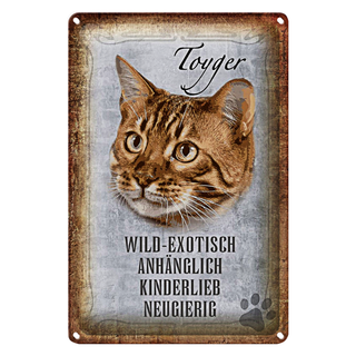 Blechschild Spruch 20x30cm Toyger Katze Wandbild