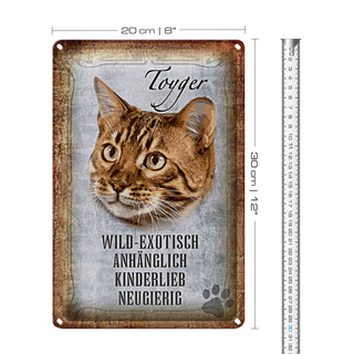 Blechschild Spruch 20x30cm Toyger Katze Wandbild