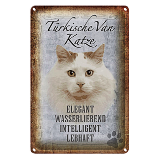 Blechschild Spruch 20x30cm türkische Van Katze