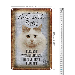 Blechschild Spruch 20x30cm türkische Van Katze