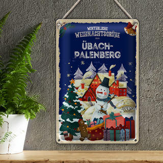 Blechschild Weihnachtsgrüße ÜBACH-PALENBERG 20x30cm