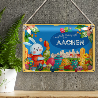 Blechschild Ostern Ostergrüße 30x20cm AACHEN Fest