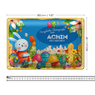 Blechschild Ostern Ostergrüße 30x20cm ACHIM BEI BREMEN