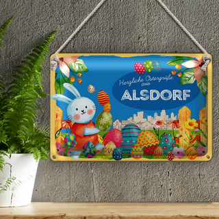 Blechschild Ostern Ostergrüße 30x20cm ALSDORF