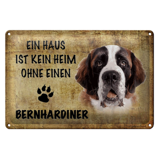 Blechschild Bernhardiner 30x20cm Haus ist kein Heim ohne