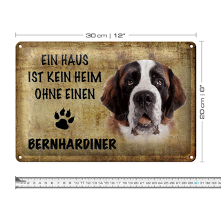 Blechschild Bernhardiner 30x20cm Haus ist kein Heim ohne