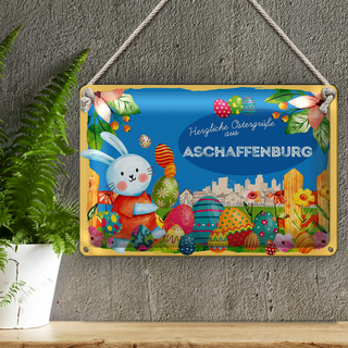 Blechschild Ostern Ostergrüße 30x20cm ASCHAFFENBURG