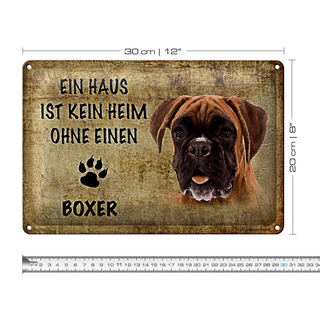 Blechschild Boxer 30x20cm Haus ist kein Heim ohne